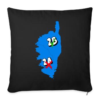 Corsica Region - Sofa pillowcase 17,3'' x 17,3'' (45 x 45 cm) - black - Front