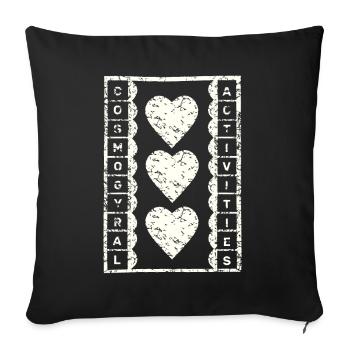 Cosmogyral Activities used look Universe Hearts - Sofa pillowcase 17,3'' x 17,3'' (45 x 45 cm) - black - Front