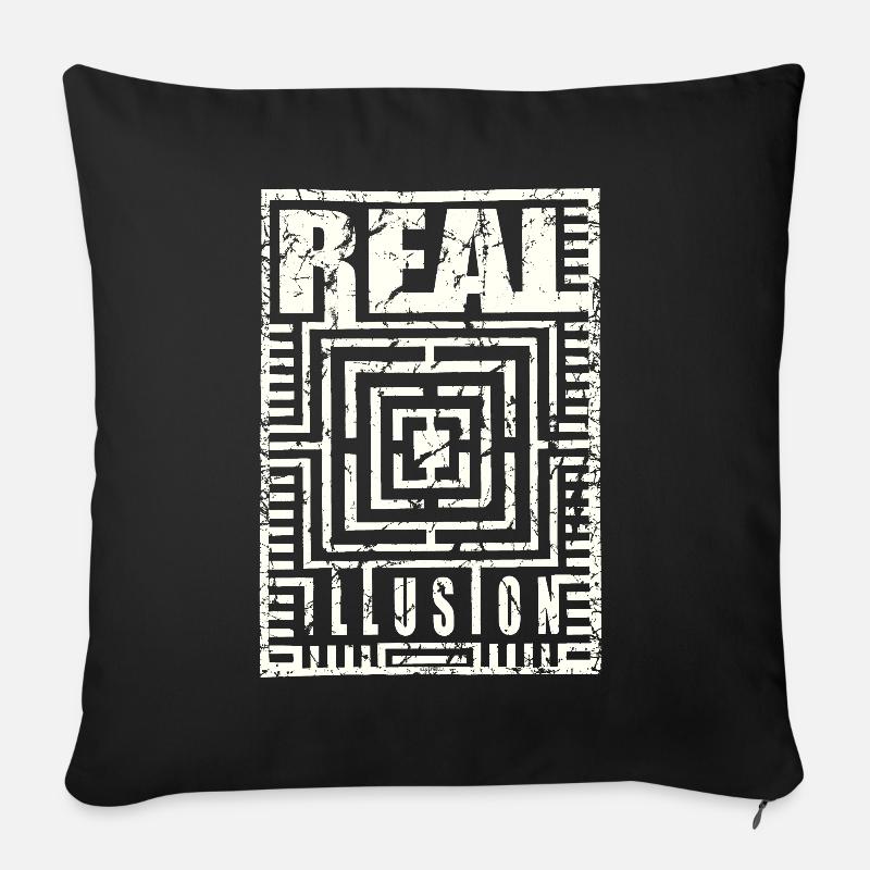 réel Illusion utilisé look Pyramide Réalité Illusion - Housse de coussin décorative 45 x 45 cm - noir