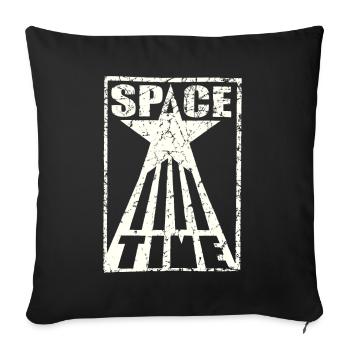 Space Time utilisé look psychédélique Raum Zeit Stern - Housse de coussin décorative 45 x 45 cm - noir - Devant