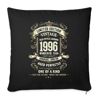 Geboren 1996, Baujahr 1996 Geburtstags Shirt 90er - Sofakissenbezug 45 x 45 cm - Schwarz - Vorne