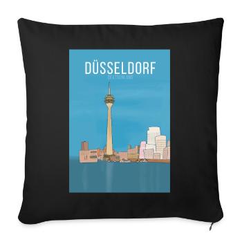 Düsseldorf - Sofa pillowcase 17,3'' x 17,3'' (45 x 45 cm) - black - Front