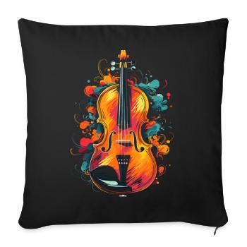 Violin - Sofa pillowcase 17,3'' x 17,3'' (45 x 45 cm) - black - Front