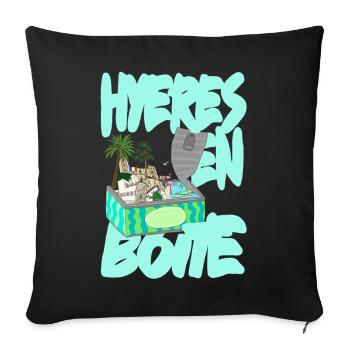 Hyeres en Boite - Housse de coussin décorative 45 x 45 cm - noir - Devant