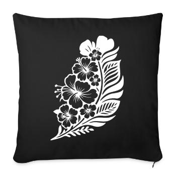 Tropical Floral Pattern for Summer Wear - Sofa pillowcase 17,3'' x 17,3'' (45 x 45 cm) - black - Front