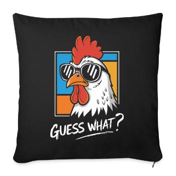 Coq drôle avec impression de lunettes de soleil - Housse de coussin décorative 45 x 45 cm - noir - Devant
