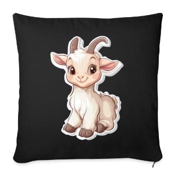 Chèvre - Housse de coussin décorative 45 x 45 cm - noir - Devant