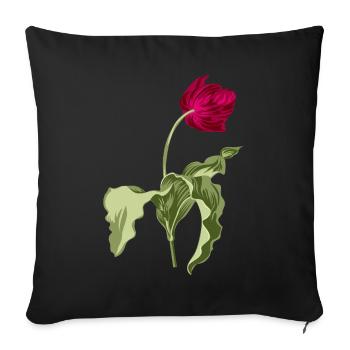 Elegant Tulip Illustration - Sofa pillowcase 17,3'' x 17,3'' (45 x 45 cm) - black - Front