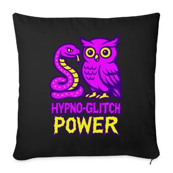 Hypno Glitch Power Owl - Housse de coussin décorative 45 x 45 cm - noir - Devant