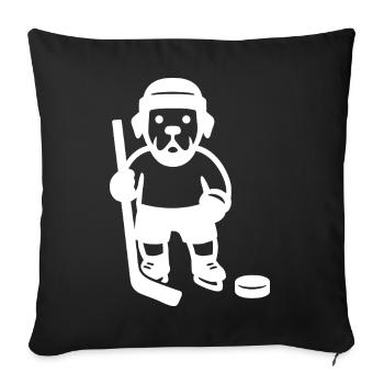 Minimalistischer Labrador Eishockey Spieler  - Sofa pillowcase 17,3'' x 17,3'' (45 x 45 cm) - black - Front