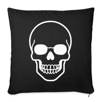 Minimalist skull design - Sofa pillowcase 17,3'' x 17,3'' (45 x 45 cm) - black - Front