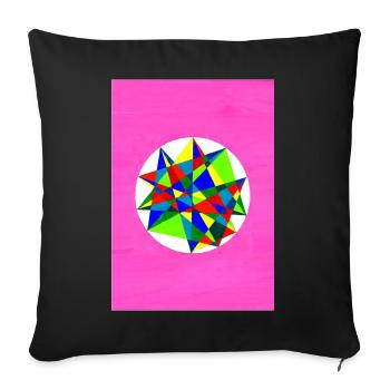 Colorful Mandala! - Sofa pillowcase 17,3'' x 17,3'' (45 x 45 cm) - black - Front