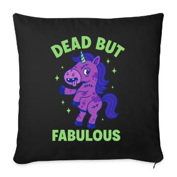 Colorful Unicorn with Saying - Sofa pillowcase 17,3'' x 17,3'' (45 x 45 cm) - black - Front