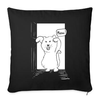 Chat devant la porte pour Halloween - Housse de coussin décorative 45 x 45 cm - noir - Devant