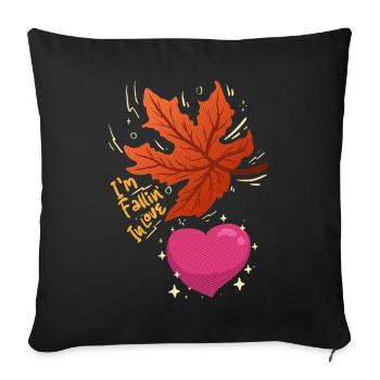 I’m Falling in Love - maple leaf falling in love - Sofa pillowcase 17,3'' x 17,3'' (45 x 45 cm) - black - Front