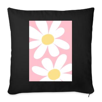 Rose avec des fleurs - Housse de coussin décorative 45 x 45 cm - noir - Devant