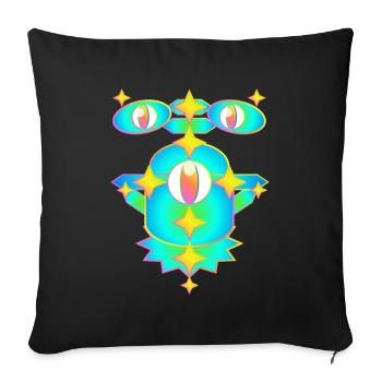 Star Miles Version 2 - Sofa pillowcase 17,3'' x 17,3'' (45 x 45 cm) - black - Front