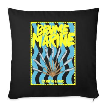 Brume Marine et  éventaile de sardines - Housse de coussin décorative 45 x 45 cm - noir - Devant