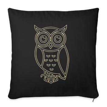 Golden Owl - Sofa pillowcase 17,3'' x 17,3'' (45 x 45 cm) - black - Front