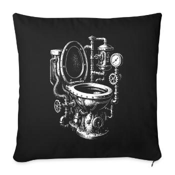 Steampunk Toilet Engine - Sofa pillowcase 17,3'' x 17,3'' (45 x 45 cm) - black - Front