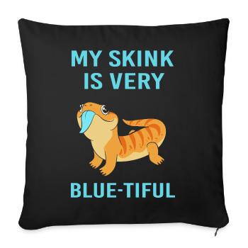 Lizard Blue Tongue - Sofa pillowcase 17,3'' x 17,3'' (45 x 45 cm) - black - Front