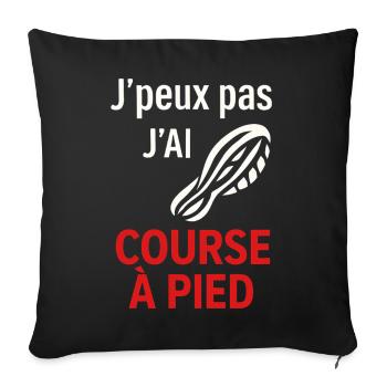 J'ai Course à Pied Pas le Temps - Housse de coussin décorative 45 x 45 cm - noir - Devant