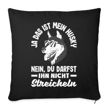 Drôle Husky Husky Propriétaire Husky Propriétaire Cadeau - Housse de coussin décorative 45 x 45 cm - noir - Devant
