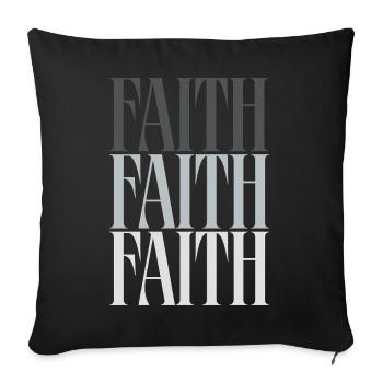 Faith Typography Faith Gives Hope - Sofa pillowcase 17,3'' x 17,3'' (45 x 45 cm) - black - Front