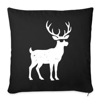 Vecteur de Noël pour les lunettes de soleil rennes cool - Housse de coussin décorative 45 x 45 cm - noir - Devant