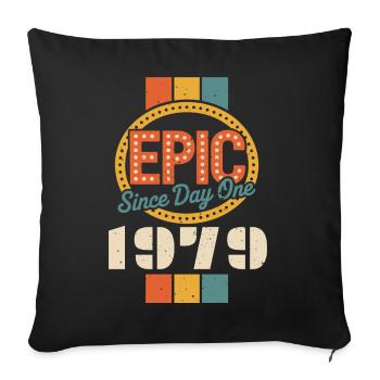 Légendaire depuis 1979 - Housse de coussin décorative 45 x 45 cm - noir - Devant