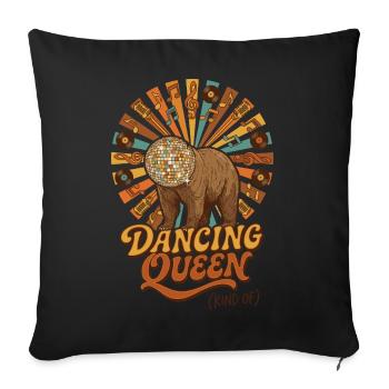 Dancing Queen Disco Bear - Sofa pillowcase 17,3'' x 17,3'' (45 x 45 cm) - black - Front