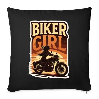 Biker Girl Motorcycle Gift - Sofa pillowcase 17,3'' x 17,3'' (45 x 45 cm) - black - Front