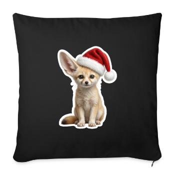 Petit renard du désert aux grandes oreilles - Housse de coussin décorative 45 x 45 cm - noir - Devant