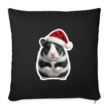 Petit hamster aux joues pleines - Housse de coussin décorative 45 x 45 cm - noir - Devant