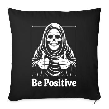 Be Positive Skelett Motiv - Sofakissenbezug 45 x 45 cm - Schwarz - Vorne