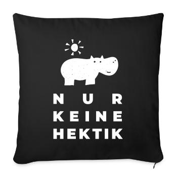 Pas d’agitation – pratique de travail de bureau drôle de façon drôle - Housse de coussin décorative 45 x 45 cm - noir - Devant