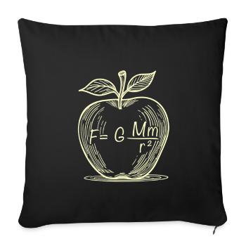 Gravity Apple: Physical Drawing - Sofa pillowcase 17,3'' x 17,3'' (45 x 45 cm) - black - Front