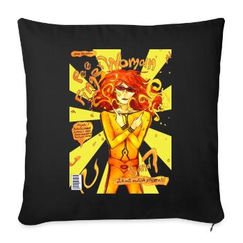 Femme Doigt Pipi2 - Housse de coussin décorative 45 x 45 cm - noir - Devant