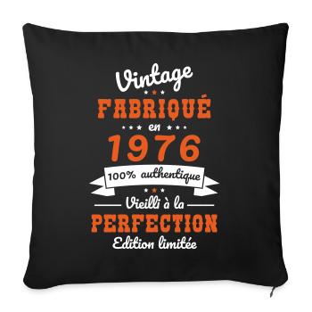 1976 – Vintage – Perfekt gereift - Sofakissenbezug 45 x 45 cm - Schwarz - Vorne