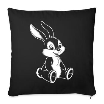 Illustration de Bunny Bunny Drôle de Mignon - Housse de coussin décorative 45 x 45 cm - noir - Devant