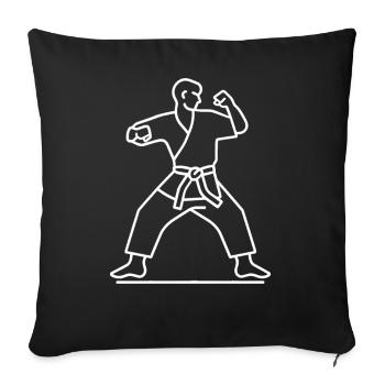 Croquis de Karateka - Housse de coussin décorative 45 x 45 cm - noir - Devant