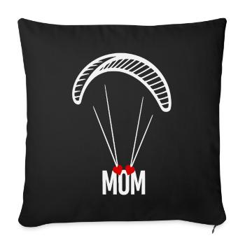 Conception de cœur parachute Mom Parachute - Housse de coussin décorative 45 x 45 cm - noir - Devant