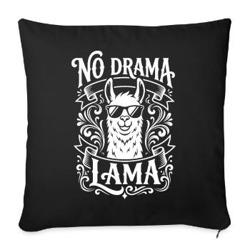 No Drama Lama avec des lunettes de soleil - Housse de coussin décorative 45 x 45 cm - noir - Devant