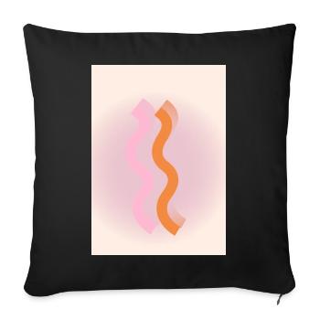 Linien - Sofakissenbezug 45 x 45 cm - Schwarz - Vorne