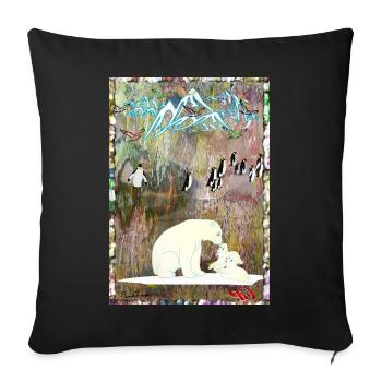 COOLE Designer T-Shirt ORIGINAL PAUKNER GRNA - Sofakissenbezug 45 x 45 cm - Schwarz - Vorne