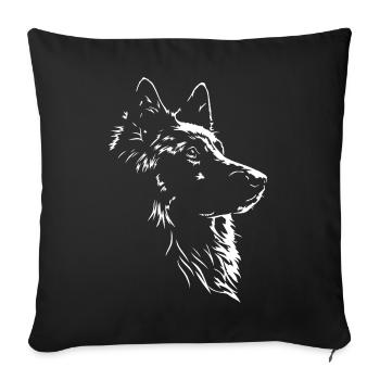 Silhouette de Groenendael Belge Chien Wilsigns - Housse de coussin décorative 45 x 45 cm - noir - Devant