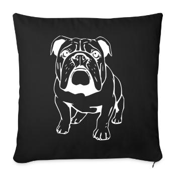 Bulldog - Sofa pillowcase 17,3'' x 17,3'' (45 x 45 cm) - black - Front