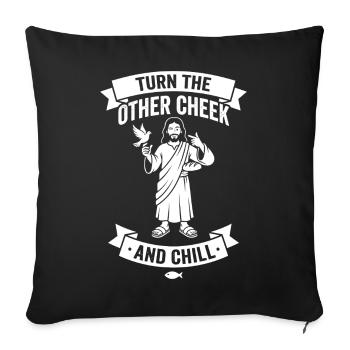 Turn The Other Cheek And Chill - Sofa pillowcase 17,3'' x 17,3'' (45 x 45 cm) - black - Front