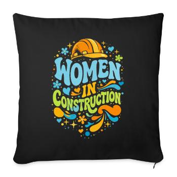 Women in Construction Craftswomen Retro Power - Sofa pillowcase 17,3'' x 17,3'' (45 x 45 cm) - black - Front
