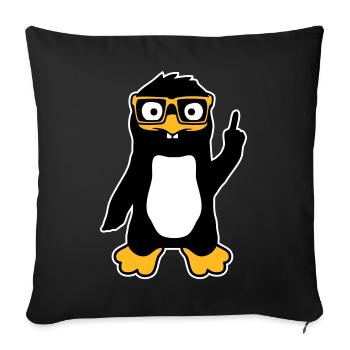 Penguin Geek Lunettes Index Lus Arrogant - Housse de coussin décorative 45 x 45 cm - noir - Devant